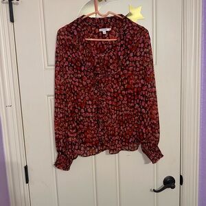 Chico's Vibrant Red and Pink Blouse